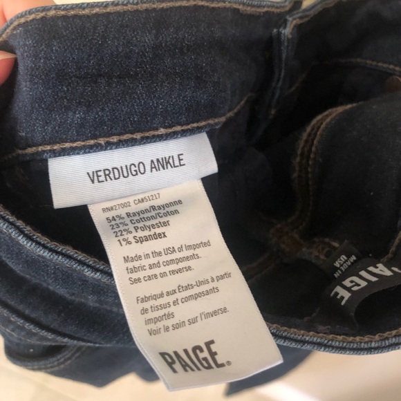 Paige Verdugo Ankle Dark Wash Skinny Jeans - Picture 4 of 4